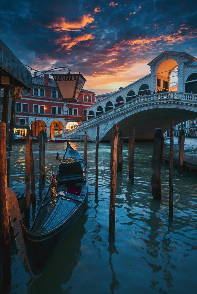 venice, grand canal, sunset, italy, city, architecture, travel, tourism, gondola, europe, nature, twilight, dusk